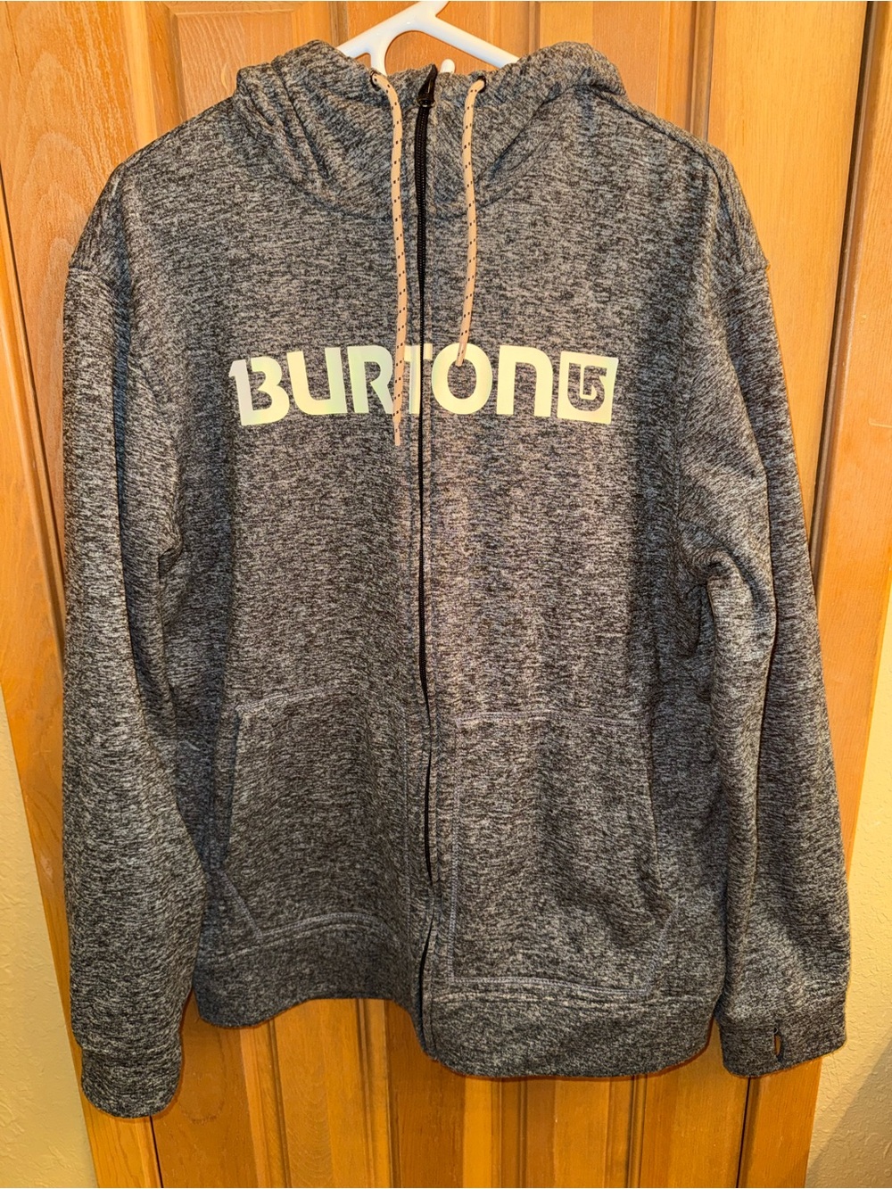 Burton Men's Heather Charcoal Zip-Up Hoodie with Logo